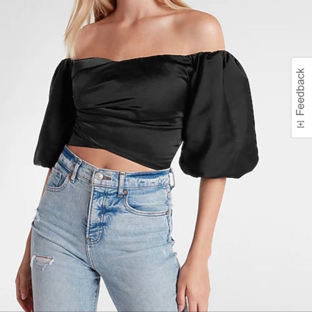 Elegant Black Off-Shoulder Top - women’s size XS